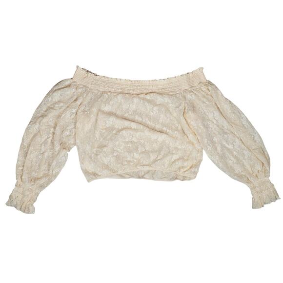 Free People Emily Lace Off the Shoulder Top Boho Size XL - Picture 5 of 5